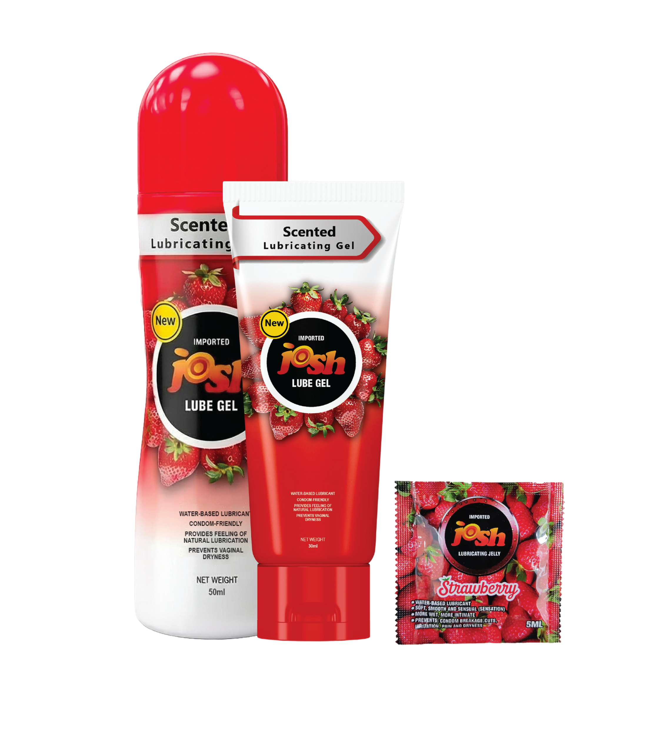 Josh Scented Strawberry Lubricating Gel bottle